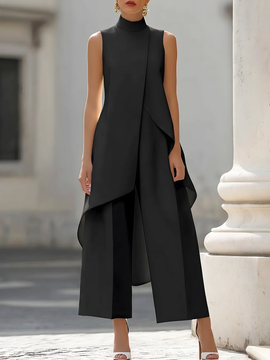 Carina - Conjunto con pantalón de pierna ancha estructurado