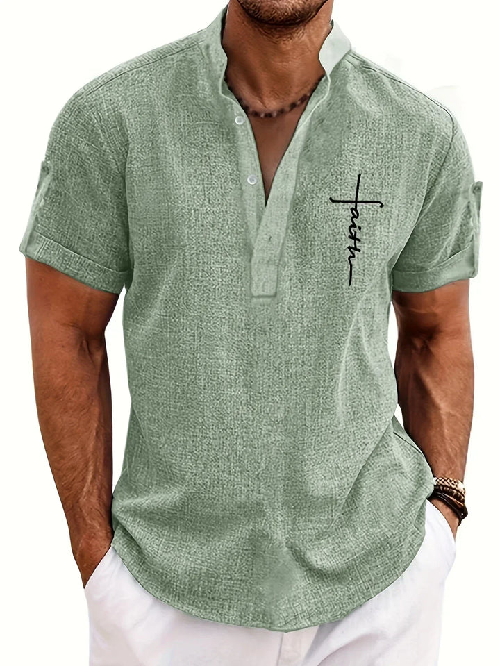 Harlan - Camisa texturizada de cuello alto