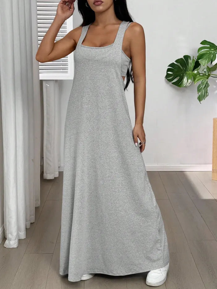 Evania - Maxivestido de dos piezas con capas
