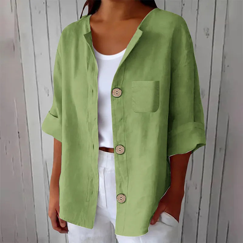 Azelia - Camisa de verano de corte holgado y tacto suave