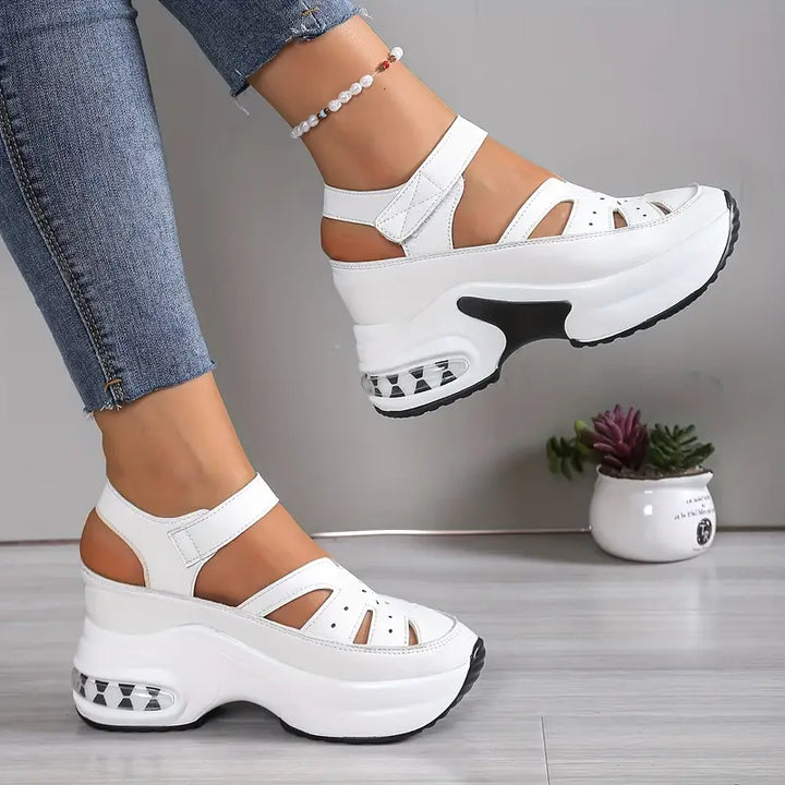 Taniae - Sandalias ortopédicas de cuña acolchada