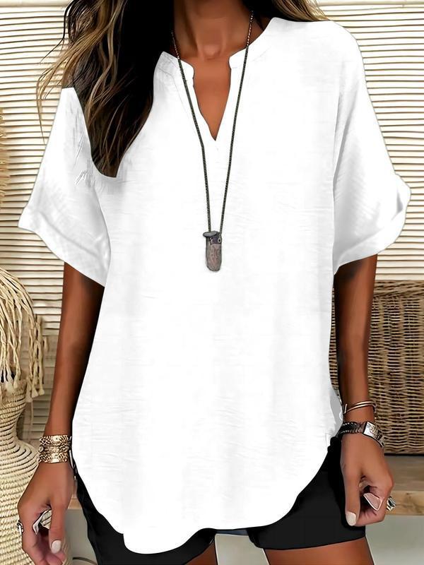 Xalina - Blusa de escote con muesca y tacto suave