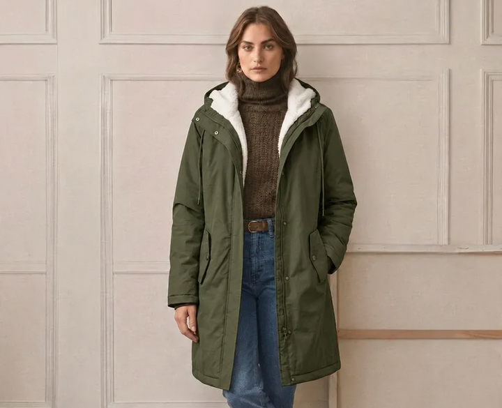 Clarice - Parka larga resistente al agua con capucha