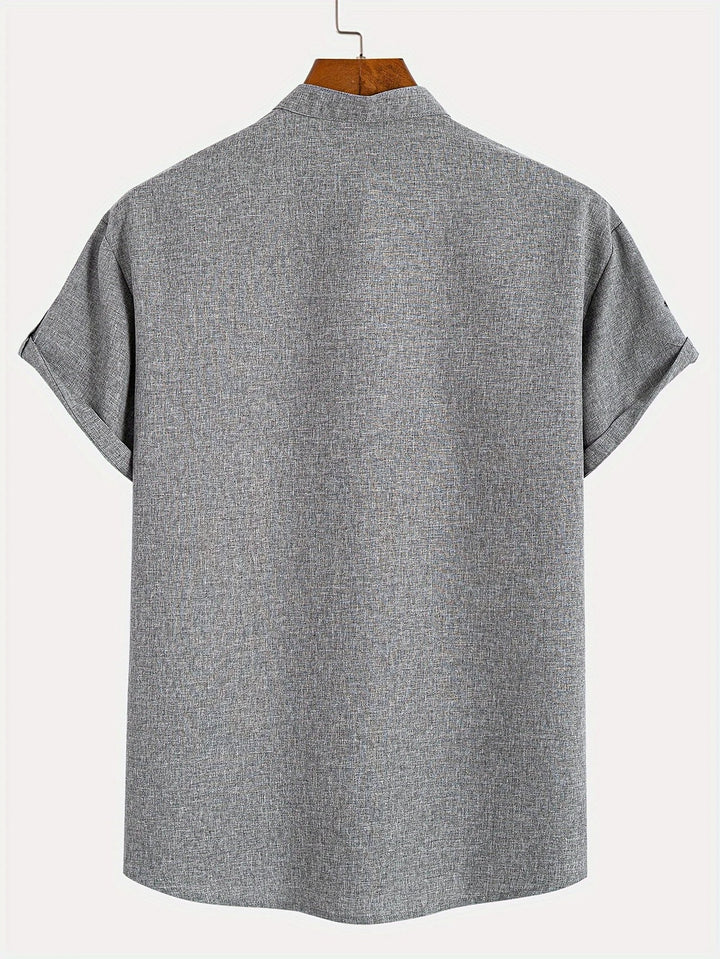Harlan - Camisa texturizada de cuello alto