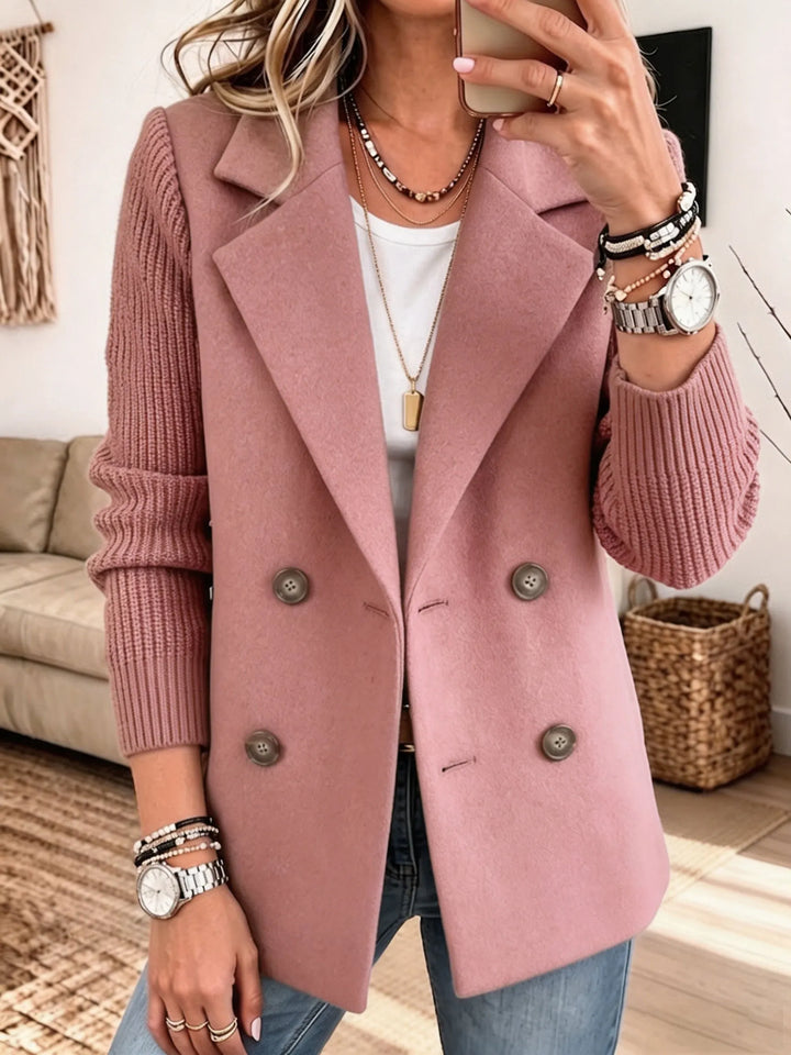 Lottie - Blazer de mezcla de materiales suave al tacto