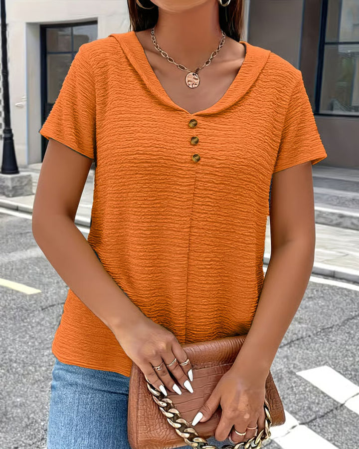 Quintessa - Blusa de escote en V con botones