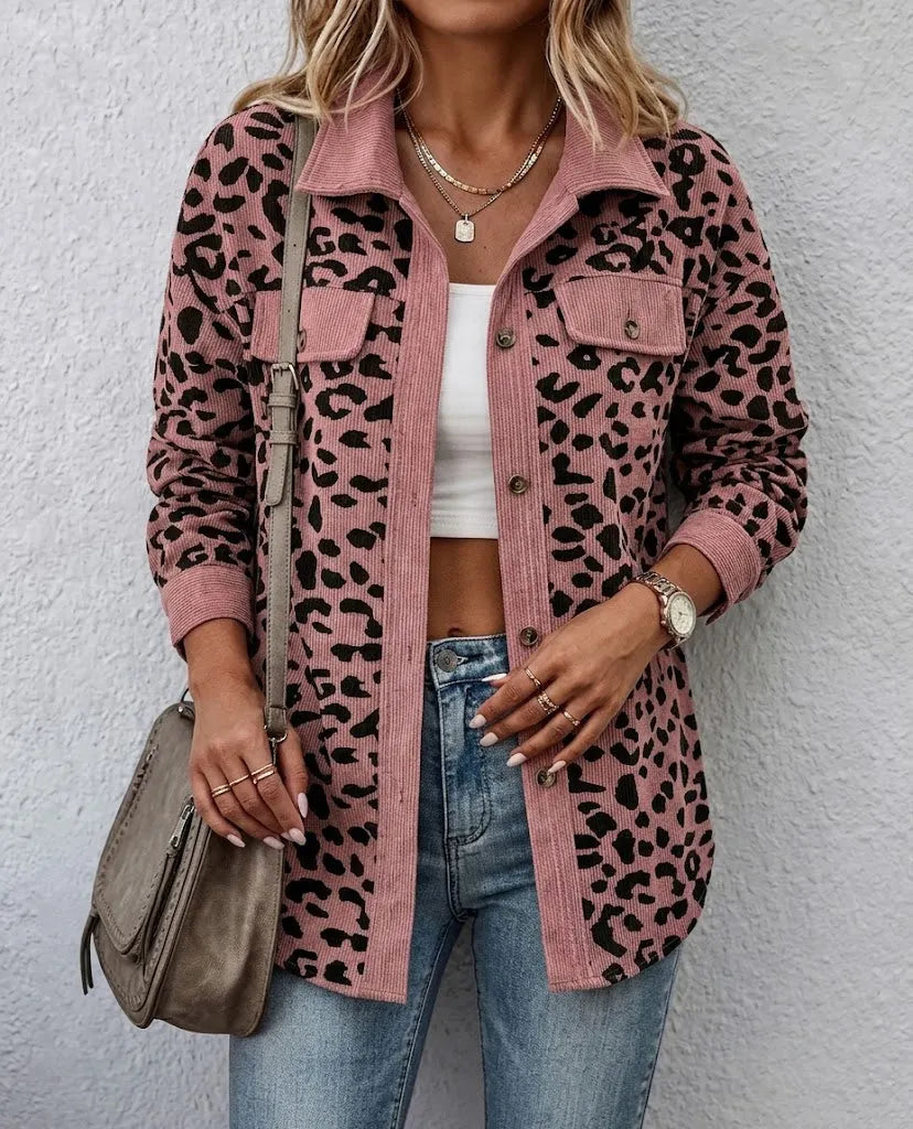 Miressia - Cárdigan abotonado con estampado animal