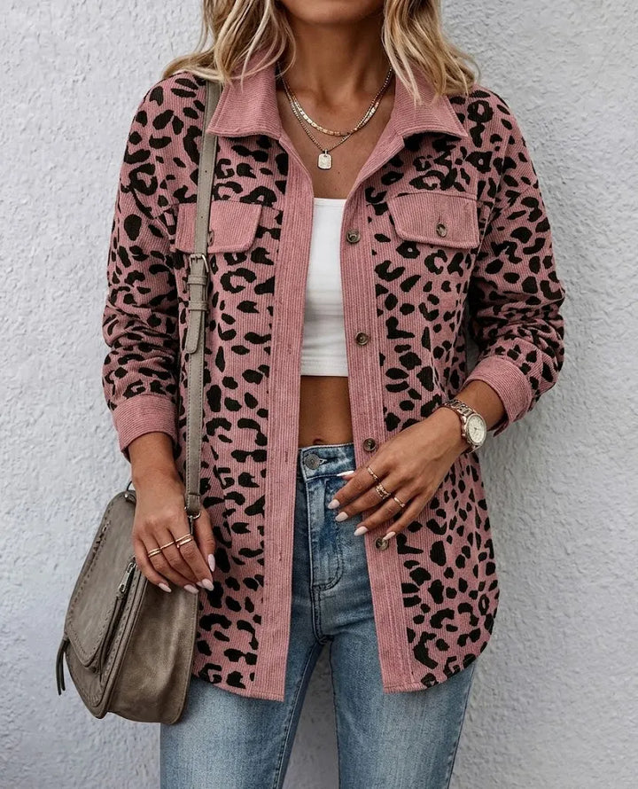 Miressia - Cárdigan abotonado con estampado animal