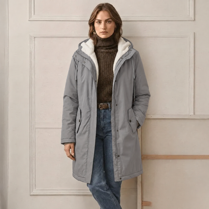 Clarice - Parka larga resistente al agua con capucha