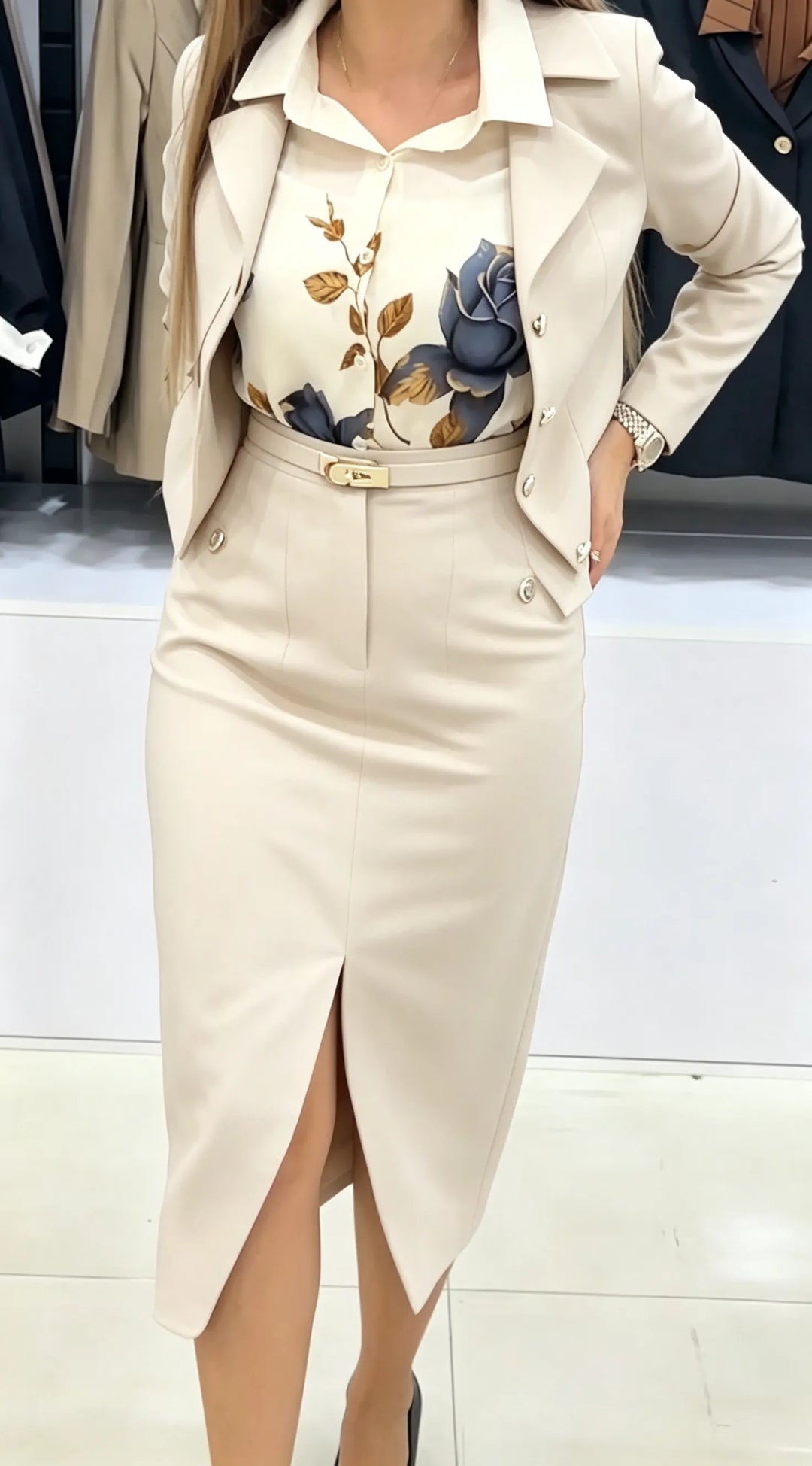 Xavina - Conjunto de blazer y falda hecho a la medida