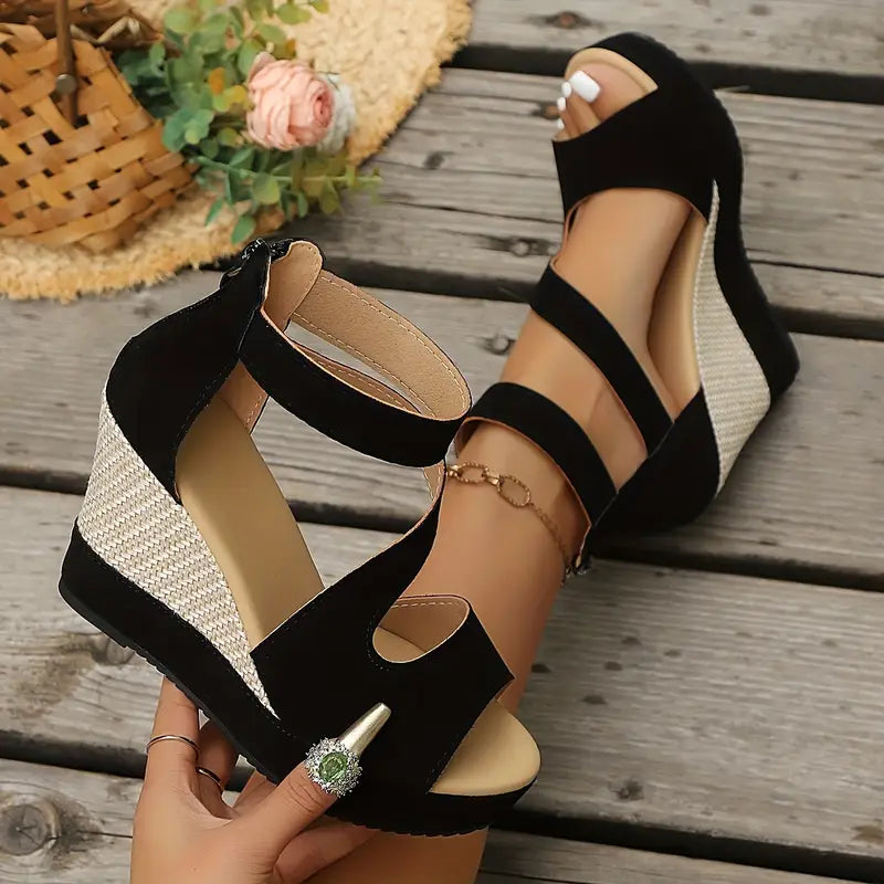 Rosalyn - Sandalias de cuña con tiras cruzadas