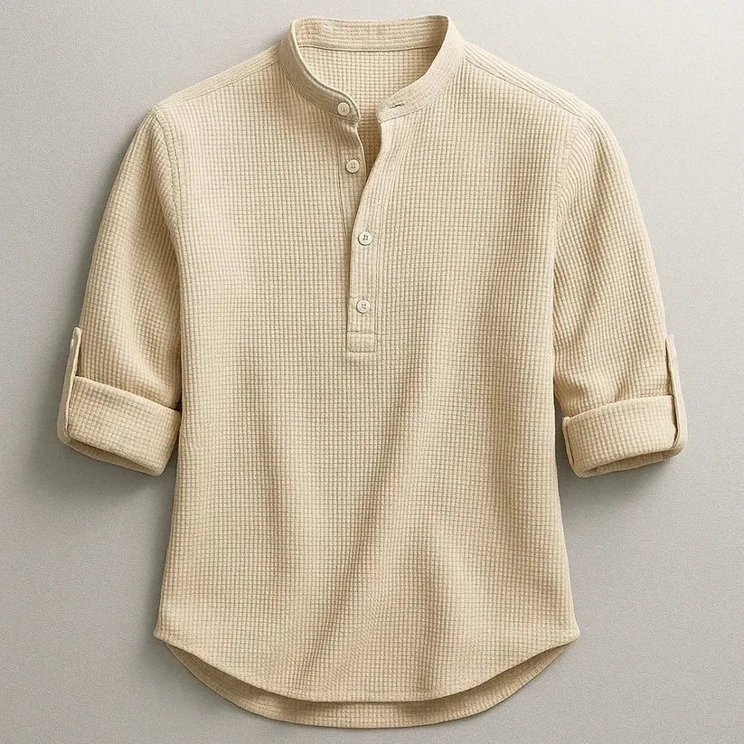 Jarvis - Camiseta Henley texturizada
