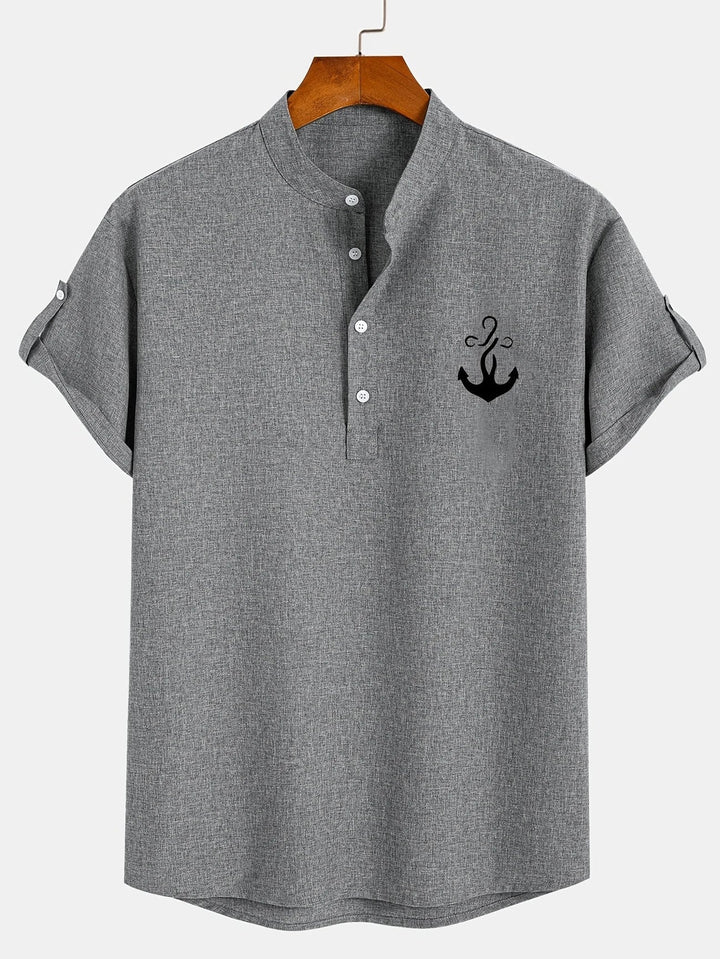 Harlan - Camisa texturizada de cuello alto
