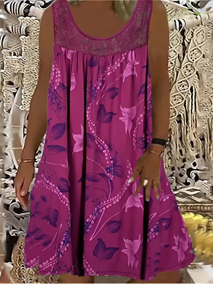 Ariadne - Vestido de silueta recta con estampado floral elegante