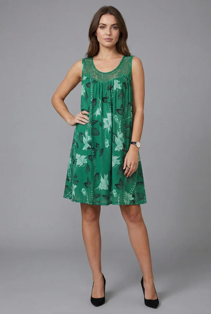 Ariadne - Vestido de silueta recta con estampado floral elegante