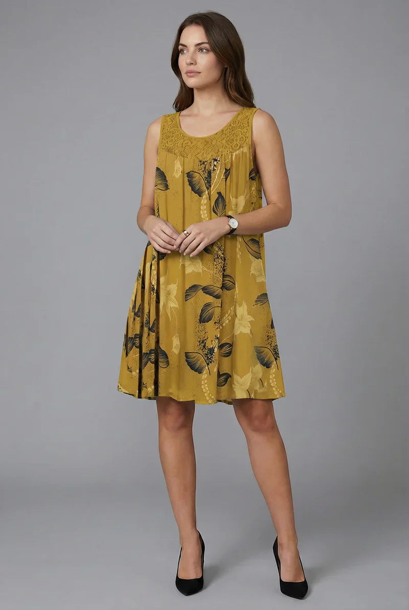Ariadne - Vestido de silueta recta con estampado floral elegante