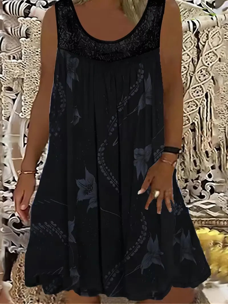 Ariadne - Vestido de silueta recta con estampado floral elegante