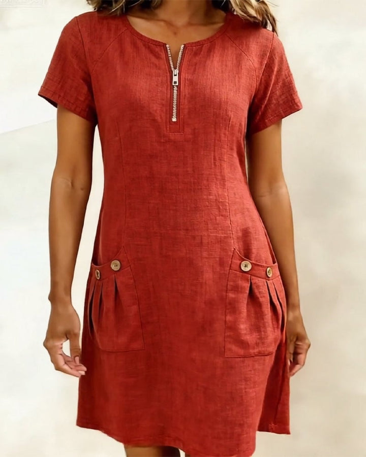 Girella - Vestido corte A de lino fresco