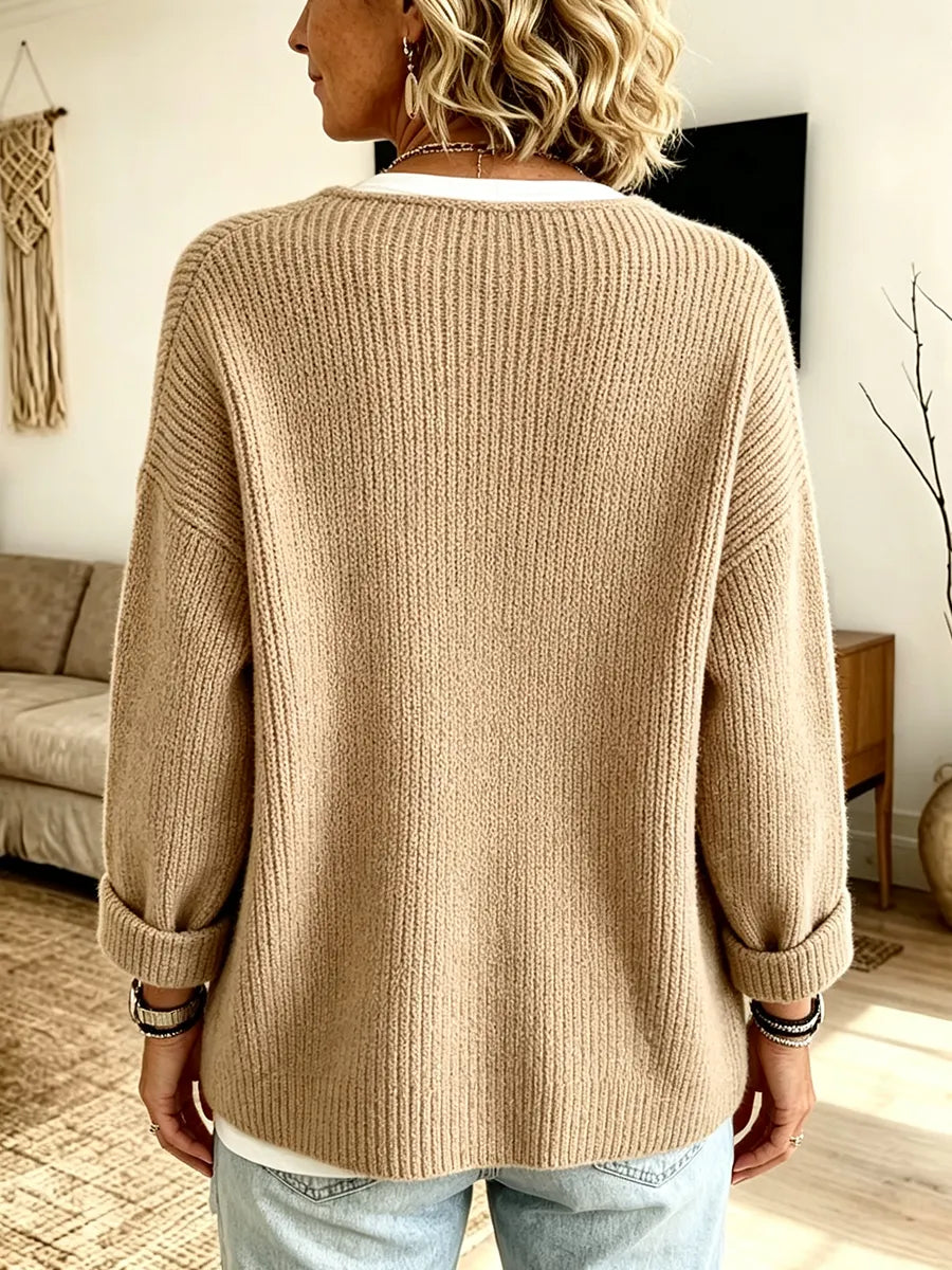 Anisa - Cárdigan de punto con detalle de botones y corte relajado