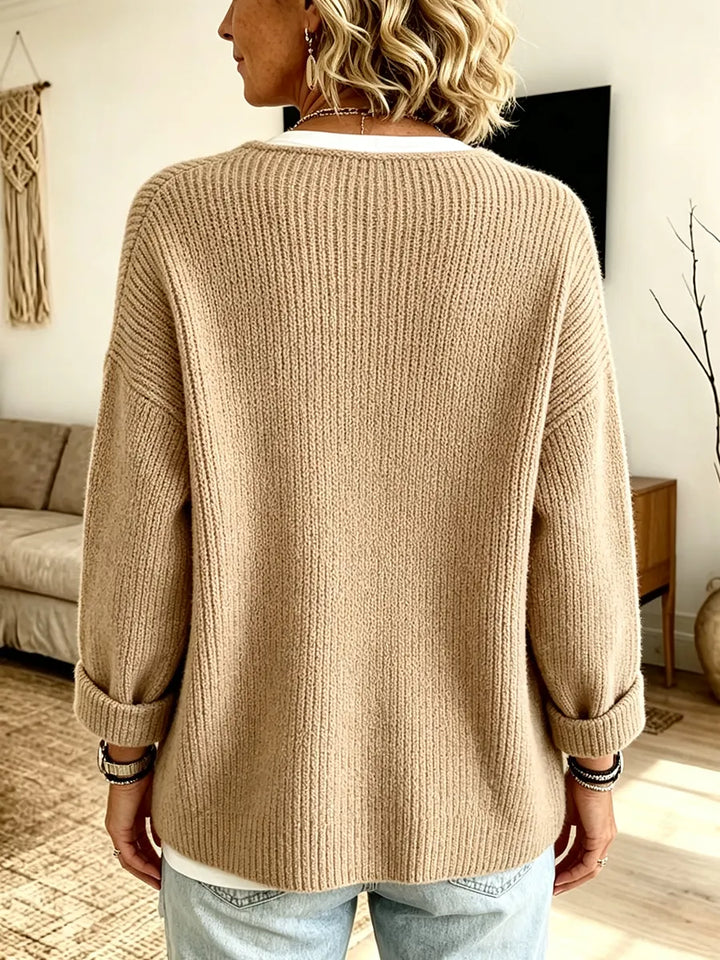 Anisa - Cárdigan de punto con detalle de botones y corte relajado