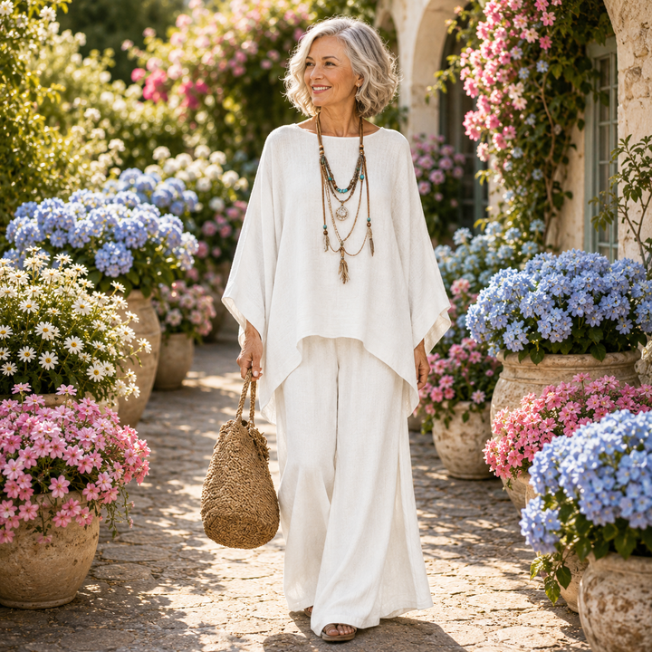 Annisette - Conjunto de dos piezas con pantalón de pierna ancha y tacto suave