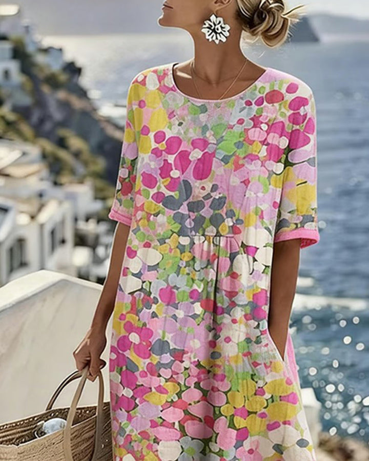 Adria - Vestido midi de corte en A de tacto suave