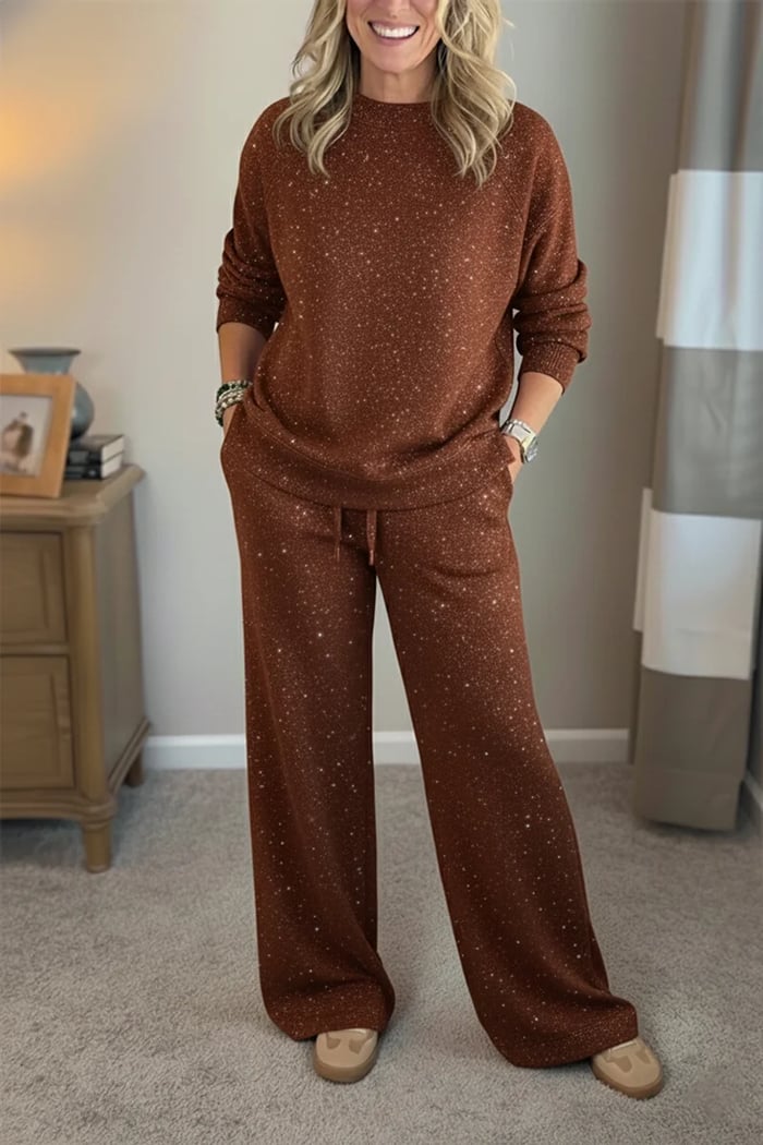 Celia - Coordinado de saco y pantalón con acabado brillante