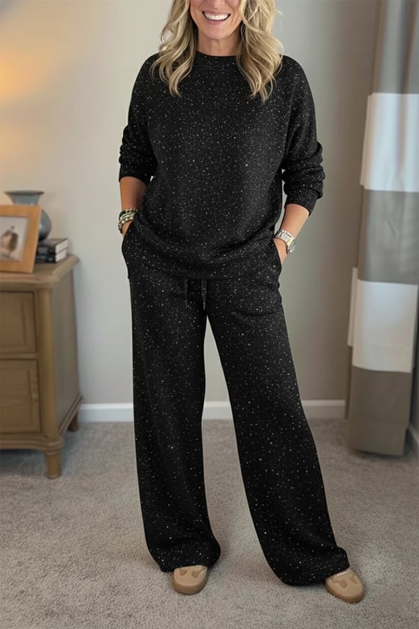 Celia - Coordinado de saco y pantalón con acabado brillante