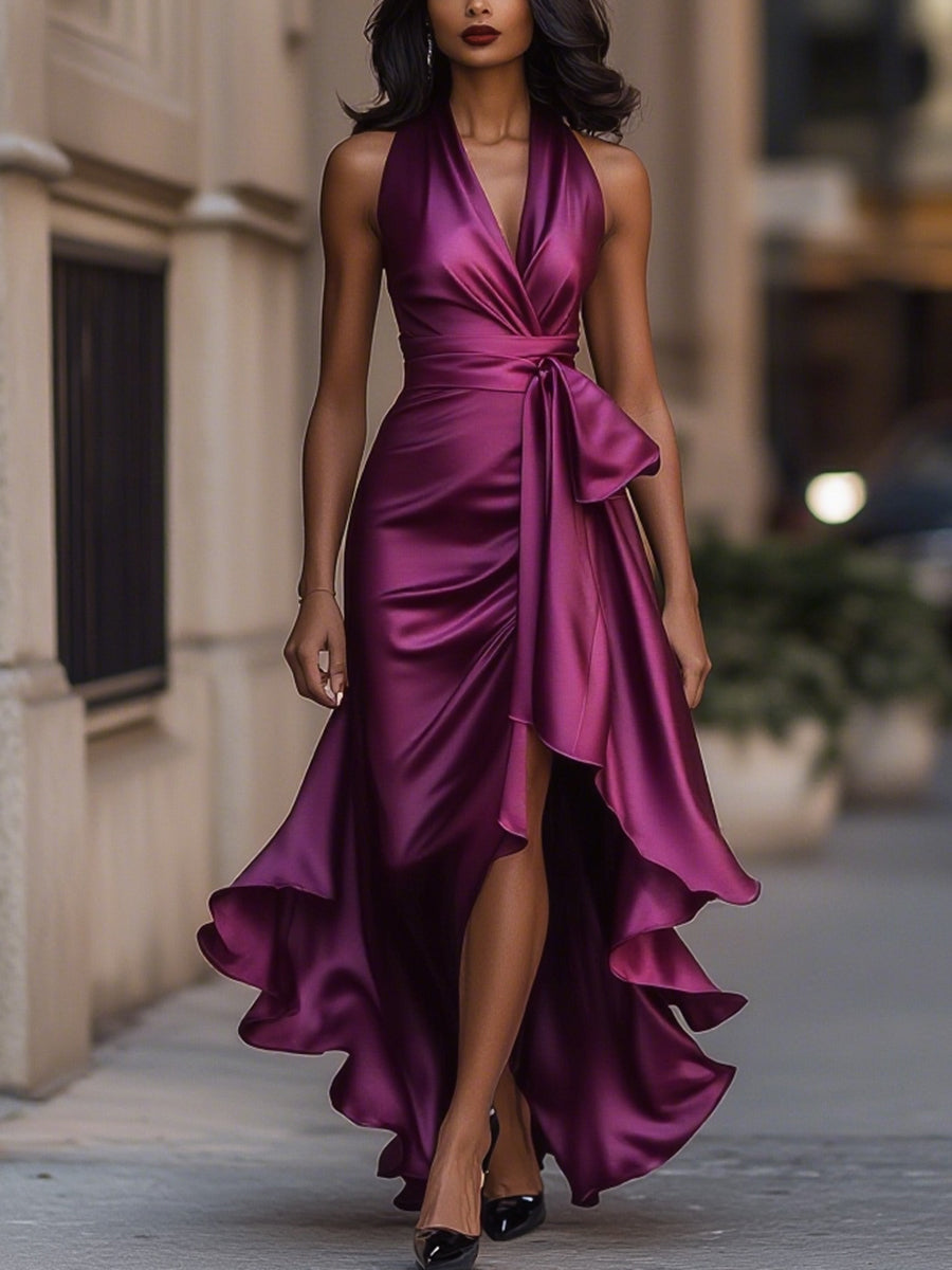 Denira - Vestido cruzado de lujo