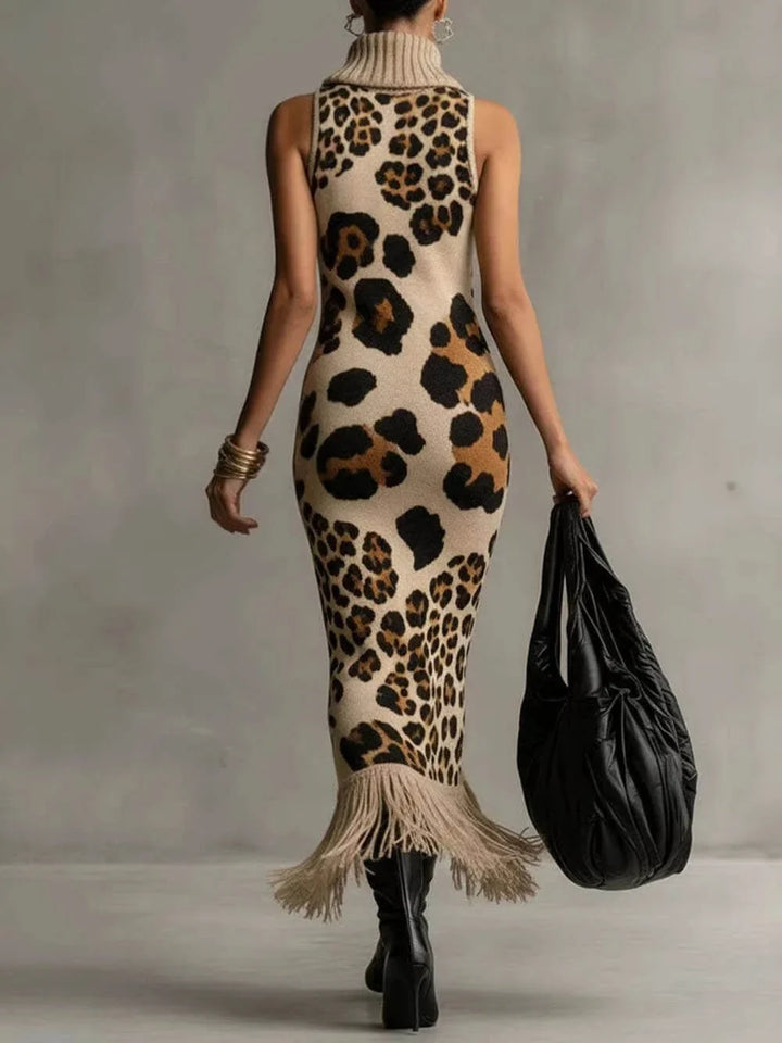 Orla - Vestido maxi de leopardo texturizado