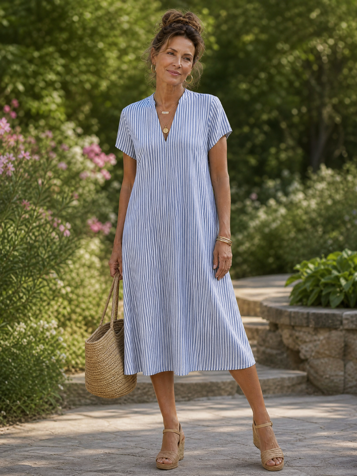 Genevieve - Vestido camisero midi fluido