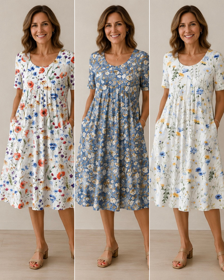 Ailith - Vestido drapeado suave al tacto