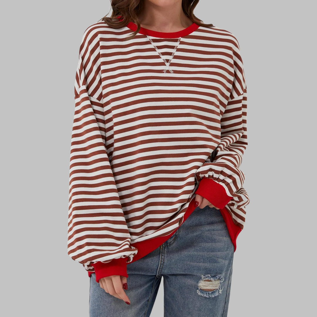 Adelia - Sudadera a rayas de manga larga de tacto suave