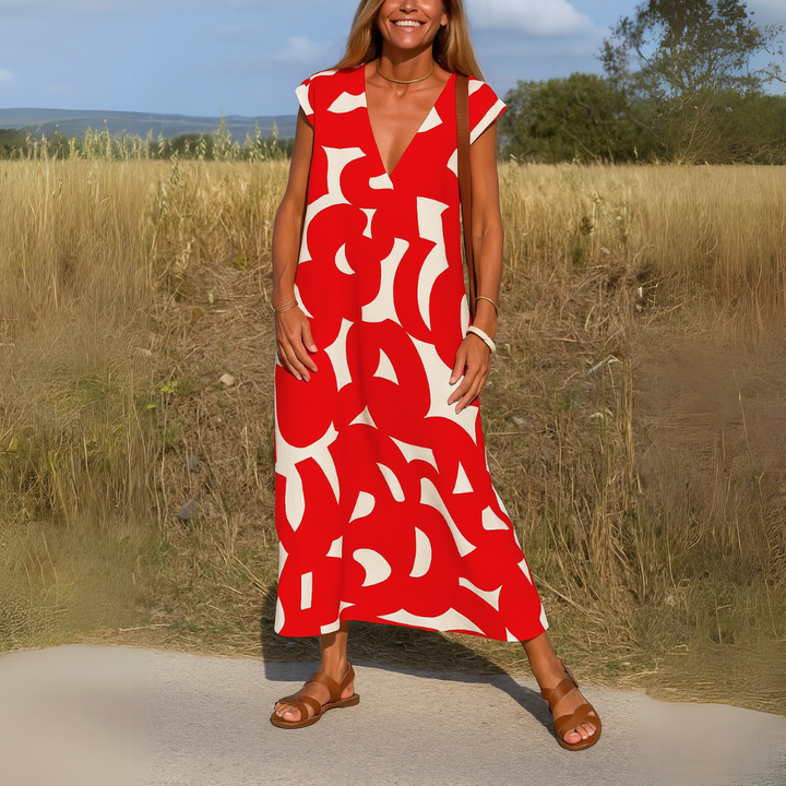 Tallisia - Vestido midi con escote en V, suave al tacto