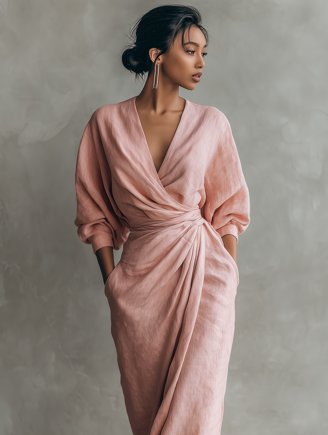 Ariana - Vestido maxi de lino elegante