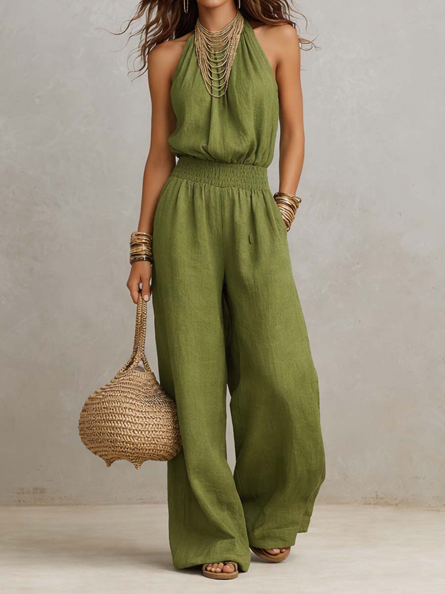 Elenie - Enterizo ligero con cuello halter