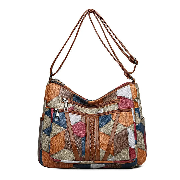 Lauranique - Bolsa bandolera de patchwork y tacto suave