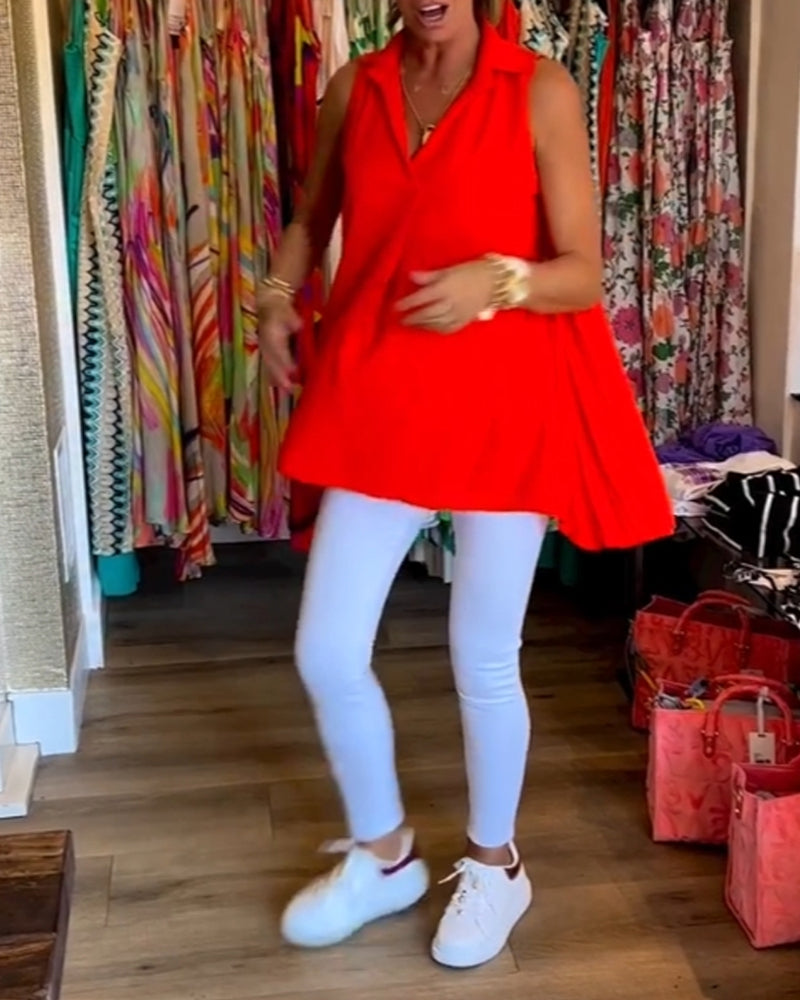 Taisa - Top sin mangas con holanes de tacto suave