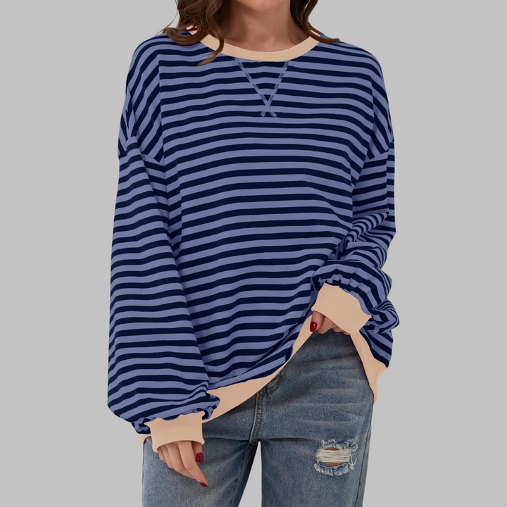 Adelia - Sudadera a rayas de manga larga de tacto suave