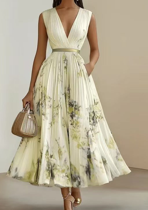 Nadia - Vestido midi plisado floral