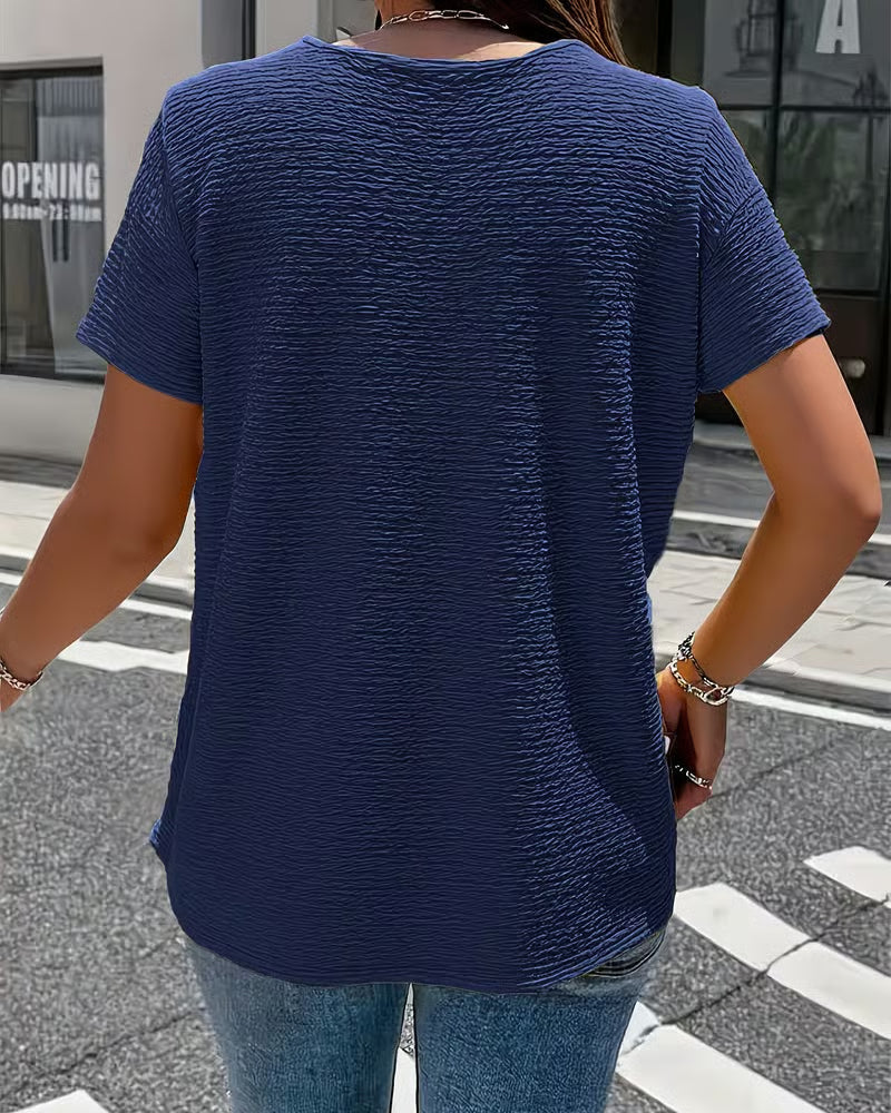 Quintessa - Blusa de escote en V con botones