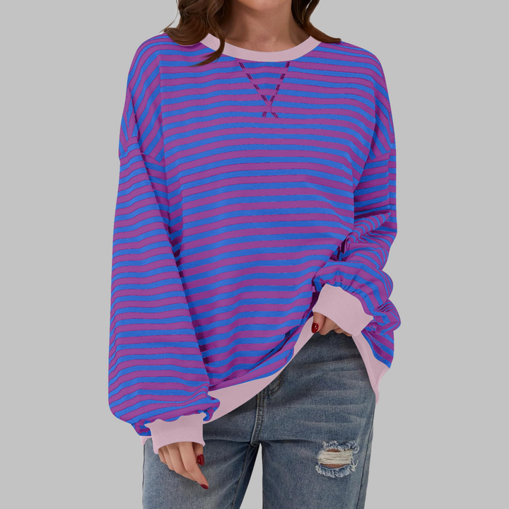 Adelia - Sudadera a rayas de manga larga de tacto suave