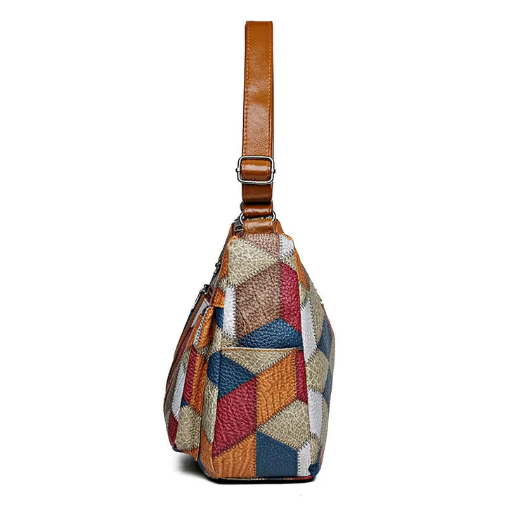 Lauranique - Bolsa bandolera de patchwork y tacto suave