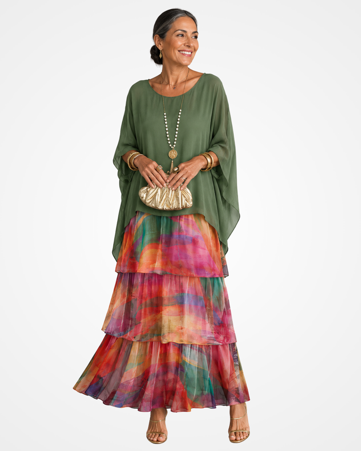 Sylvia - Vestido maxi fluido de tacto suave