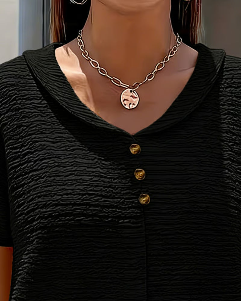 Quintessa - Blusa de escote en V con botones