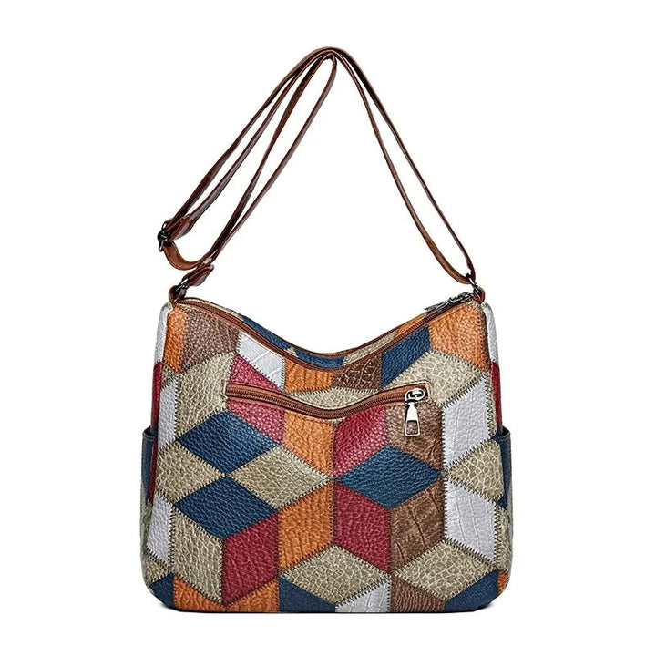 Lauranique - Bolsa bandolera de patchwork y tacto suave