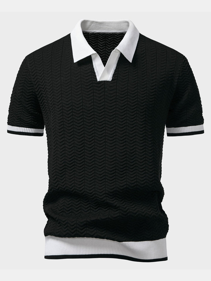Arleno - Polo de punto texturizado con cuello en V
