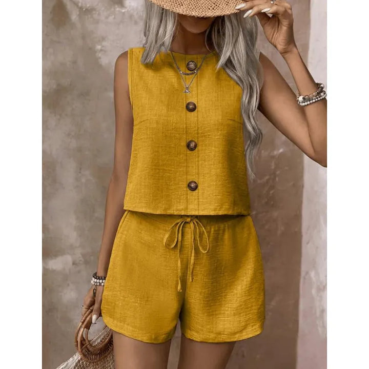 Abilene - Conjunto de top texturizado y shorts
