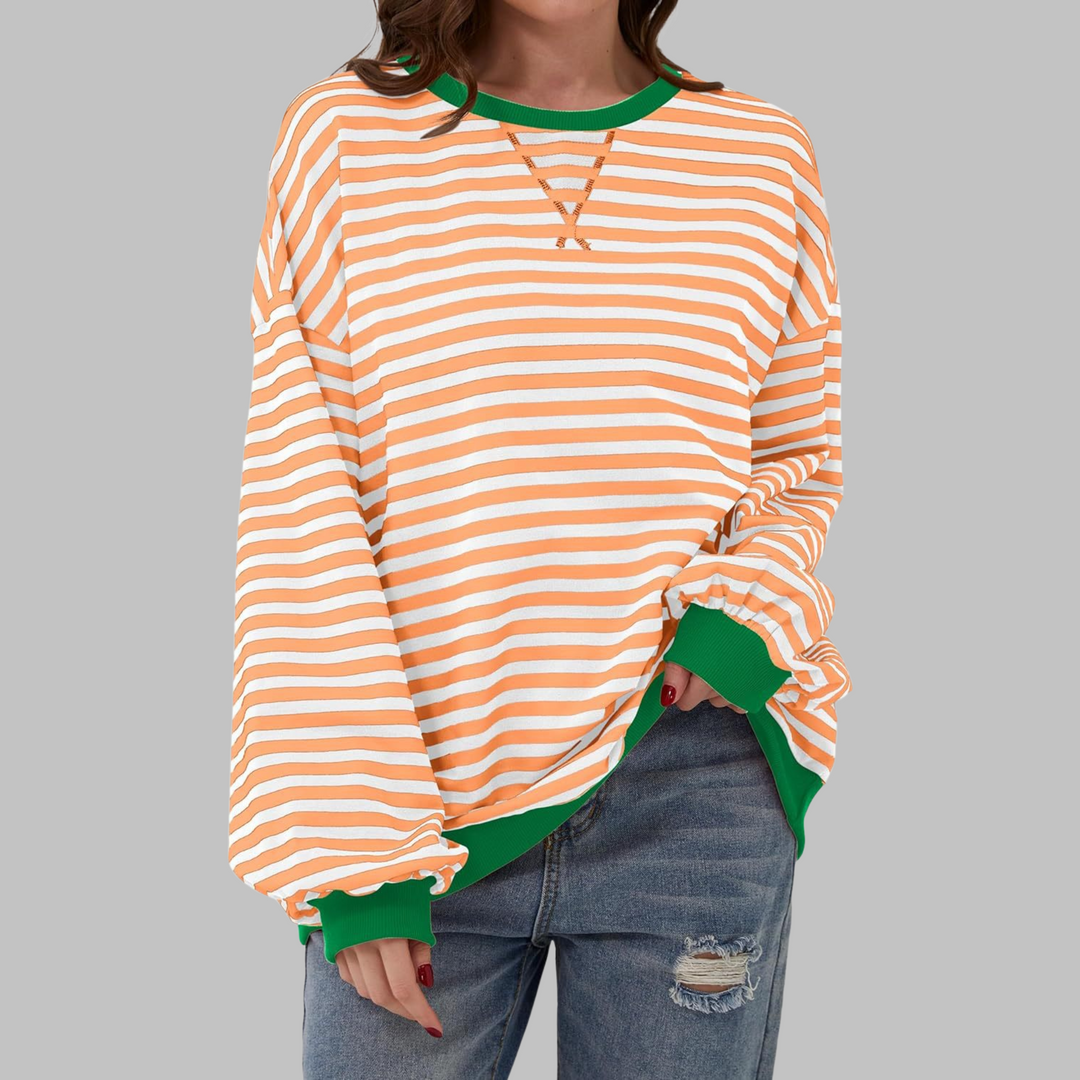 Adelia - Sudadera a rayas de manga larga de tacto suave