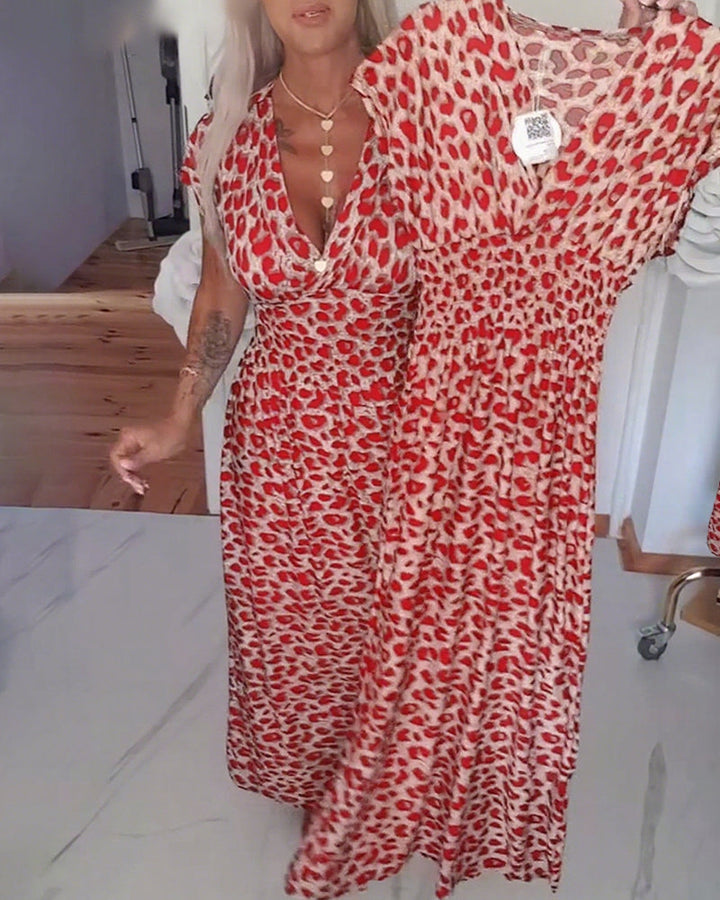 Benara - Vestido estampado con escote en V